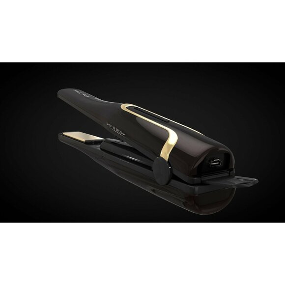 HFX Hair Effects Cordless USB Rechargeable Hair Straightener Matte Black w/Pouch - Picture 2 of 4